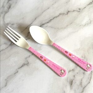 Superware Hello Kitty Melamine Utensil Set, Fork and Spoon